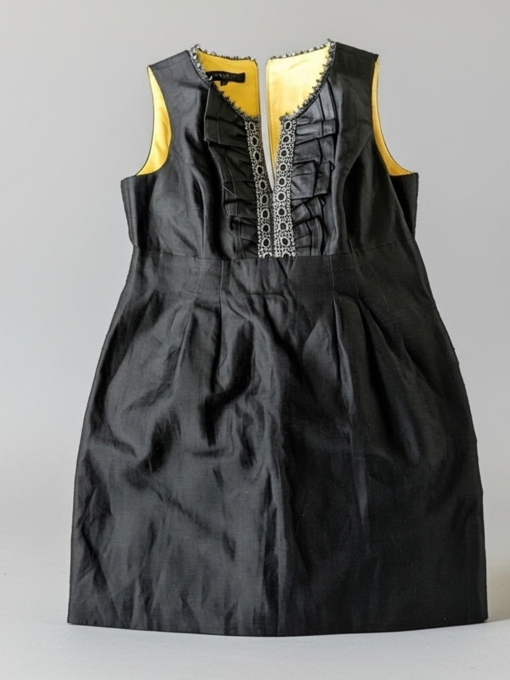 Nine West Tailored Dress 14 Anthracite Grey Metallic Silver Trim Worn Once